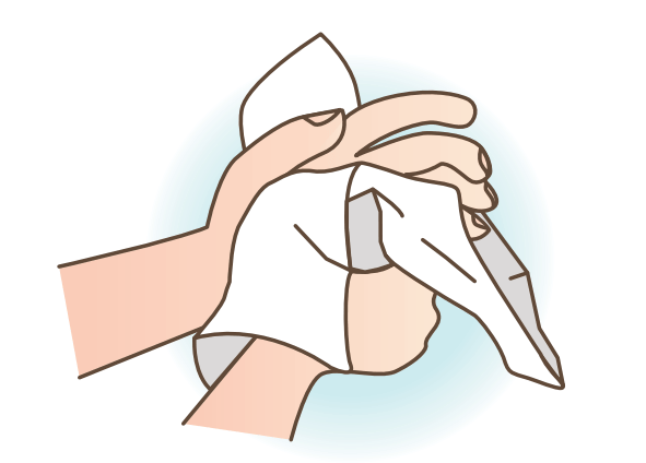 水気を拭き取る